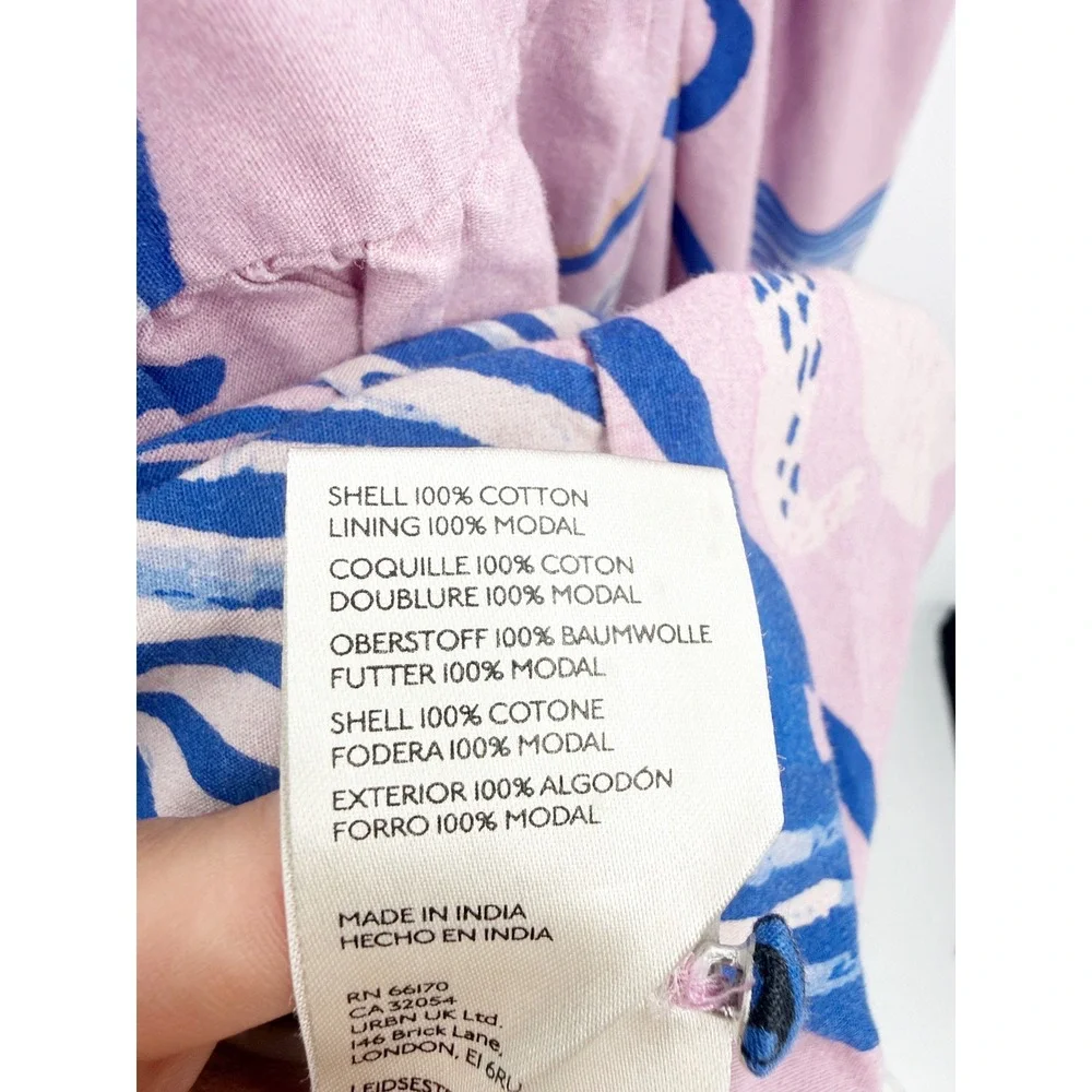 Anthropologie Sarah Gordon for Maeve Pink Blue Floral Halter Maxi Dress Size 8 - Picture 13 of 14